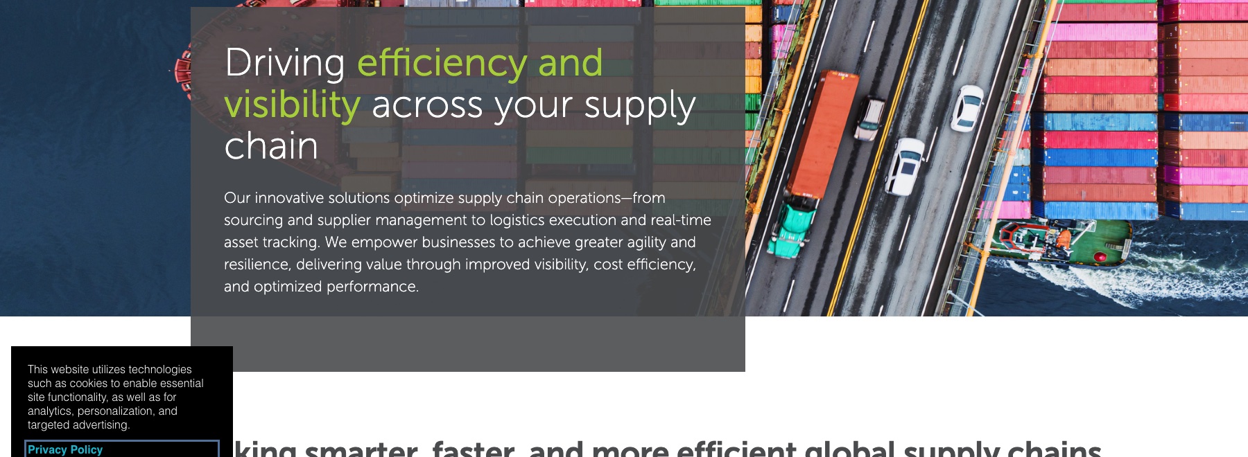 The Blume Global website, driving efficiency and visibility across your supply chain