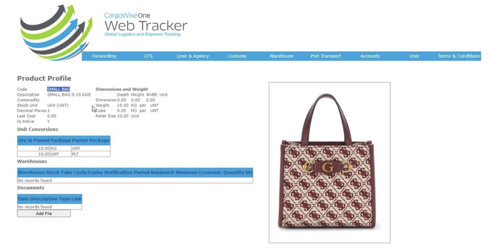 The inherited before-state: the legacy Web Tracker product profile, functional bones in a 90s shell