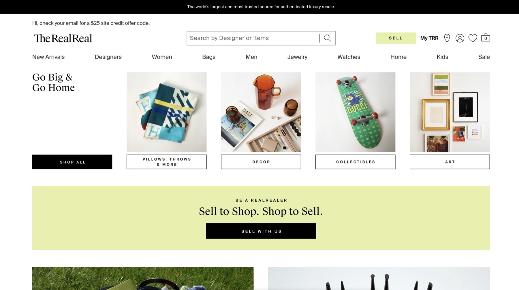 Go Big & Go Home: The RealReal's Home category, from pillows and decor to collectibles and art